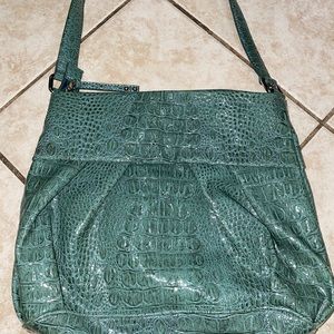 Sag harbor faux croco bag